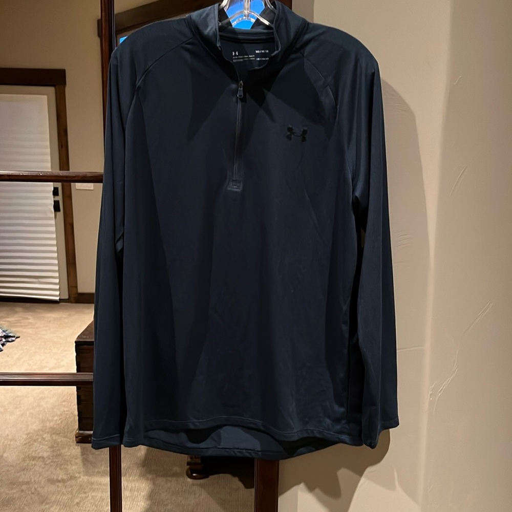 Under Armour dark blue Heat Gear 1/4 zip long sleeve shirt